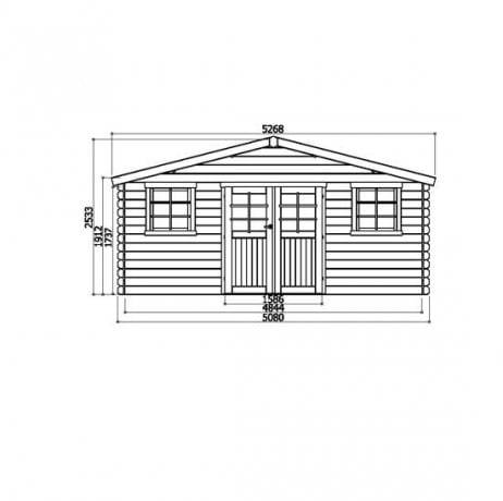 Abri de jardin MONTREUX en bois  23,46 m², Toiture Shingle vert, Plancher Oui - Image 2