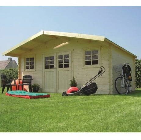 Abri de jardin MONTREUX en bois  23,46 m², Toiture Shingle vert, Plancher Oui - Image 1