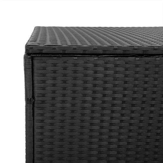Coffre de Rangement Jardin Résine Tressée Étanche Anti-UV avec Vérin pour Balcon Terrasse Noir 110x50x58 cm – ComfortXL Outdoor Living - Image 8