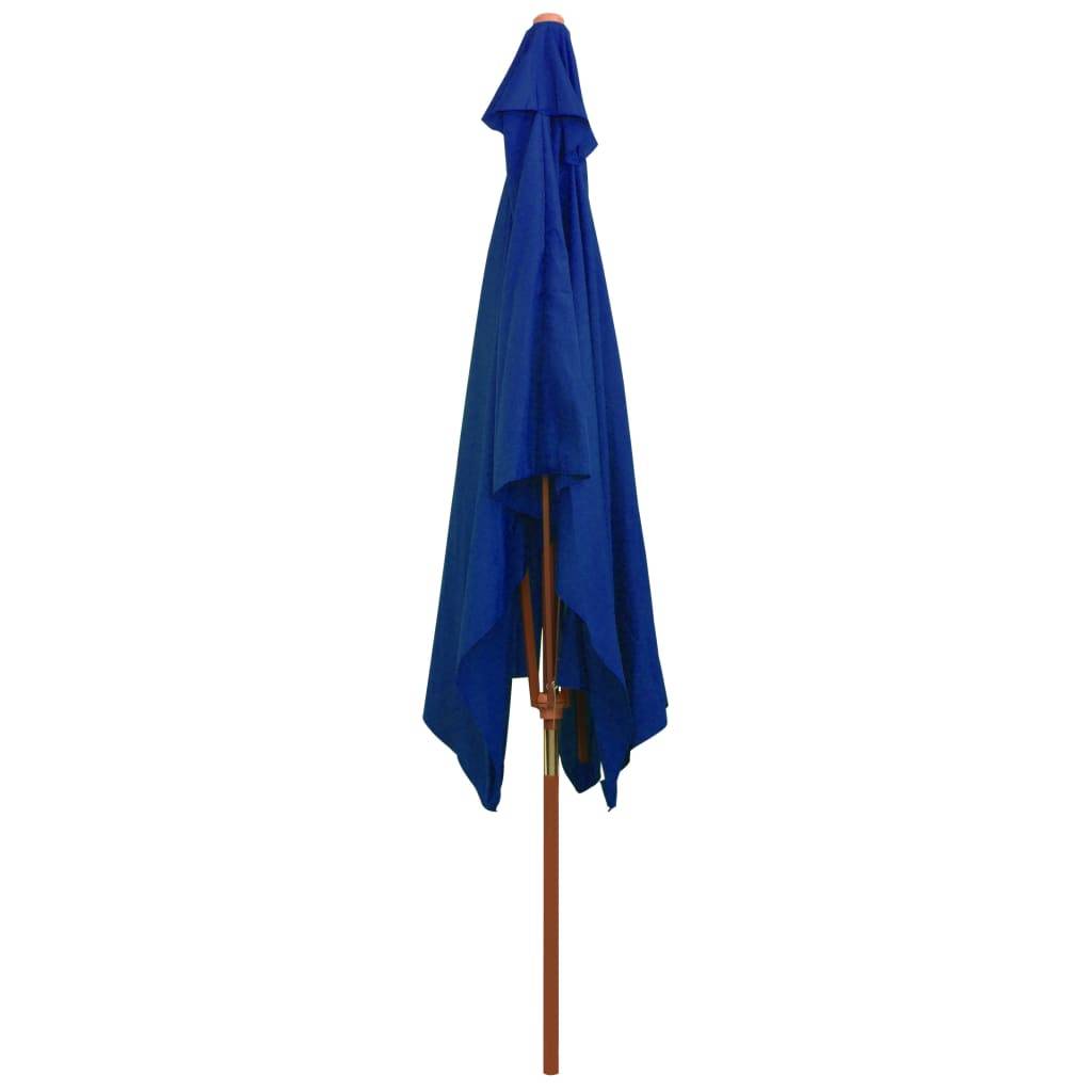 Helloshop26 - Parasol d'extérieur avec mât en bois 200 x 300 cm bleu - Image 4