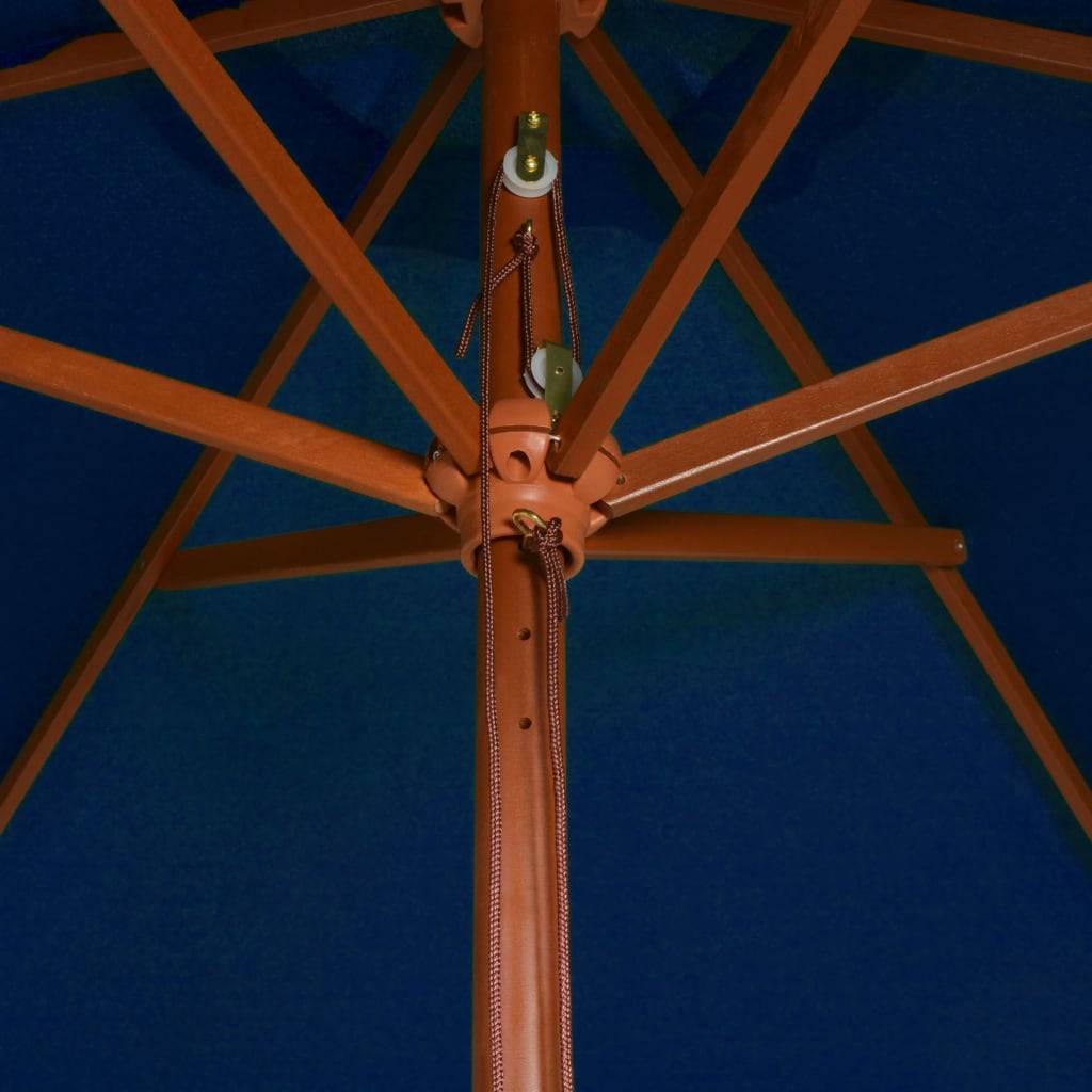 Helloshop26 - Parasol d'extérieur avec mât en bois 200 x 300 cm bleu - Image 5