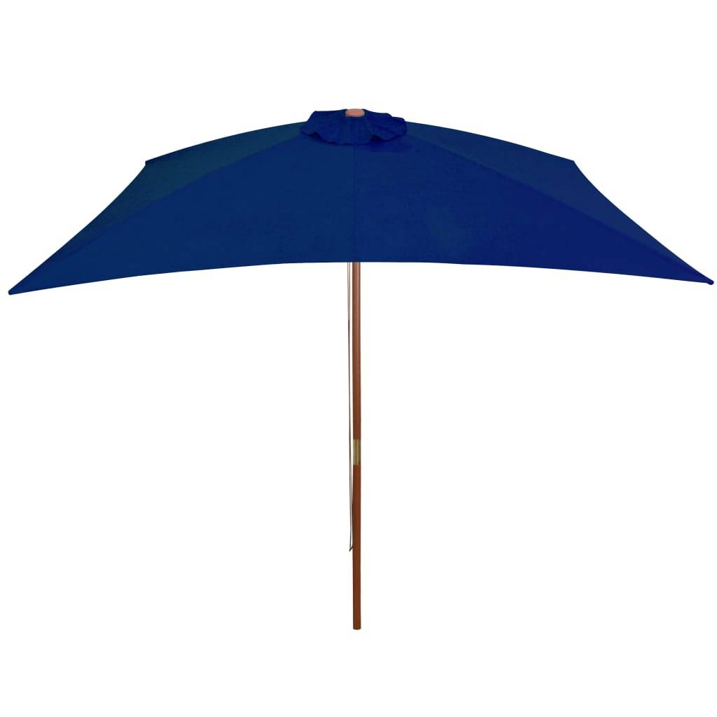 Helloshop26 - Parasol d'extérieur avec mât en bois 200 x 300 cm bleu - Image 3