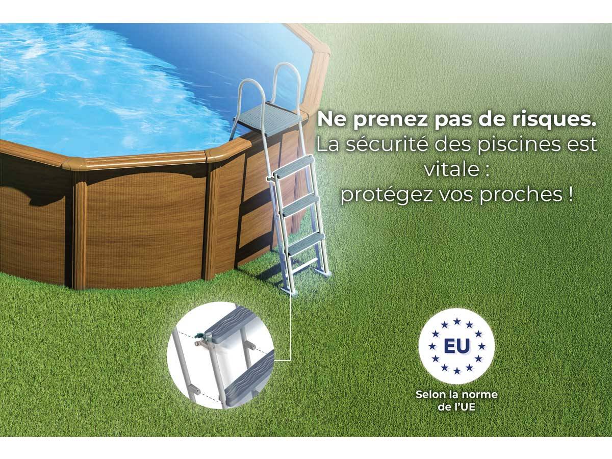 Gré - Kit piscine acier aspect bois Gré Amazonia ovale 6,34 x 3,99 x 1,32 m + Bâche d'hivernage + Bâche à bulles - Image 10