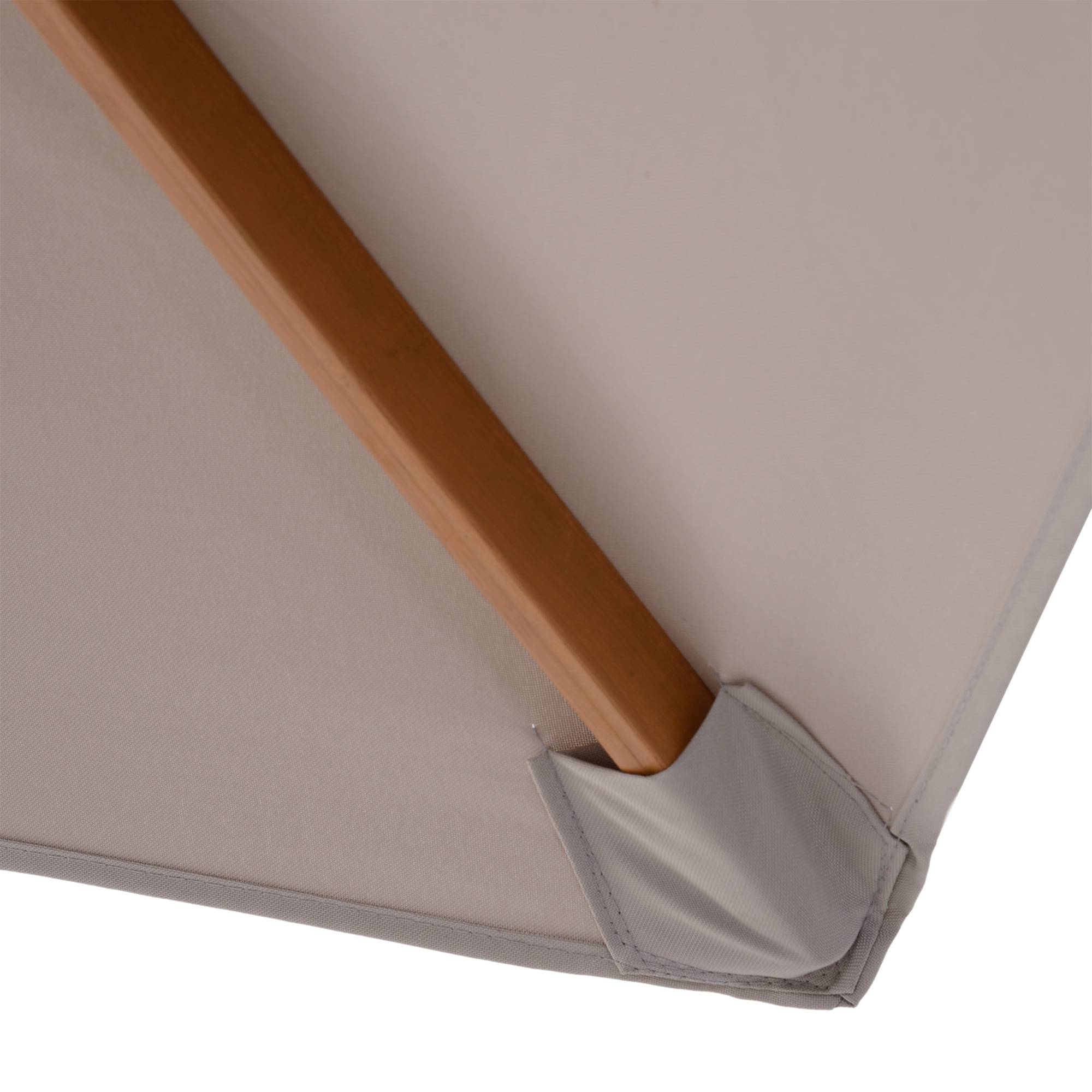 Parasol 3 niveaux Ø2,5 x 2,3 m gris polyester bambou 180g/m², protection solaire performante jardin - Image 6