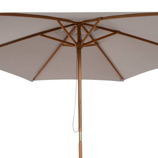 Parasol 3 niveaux Ø2,5 x 2,3 m gris polyester bambou 180g/m², protection solaire performante jardin - Image 8