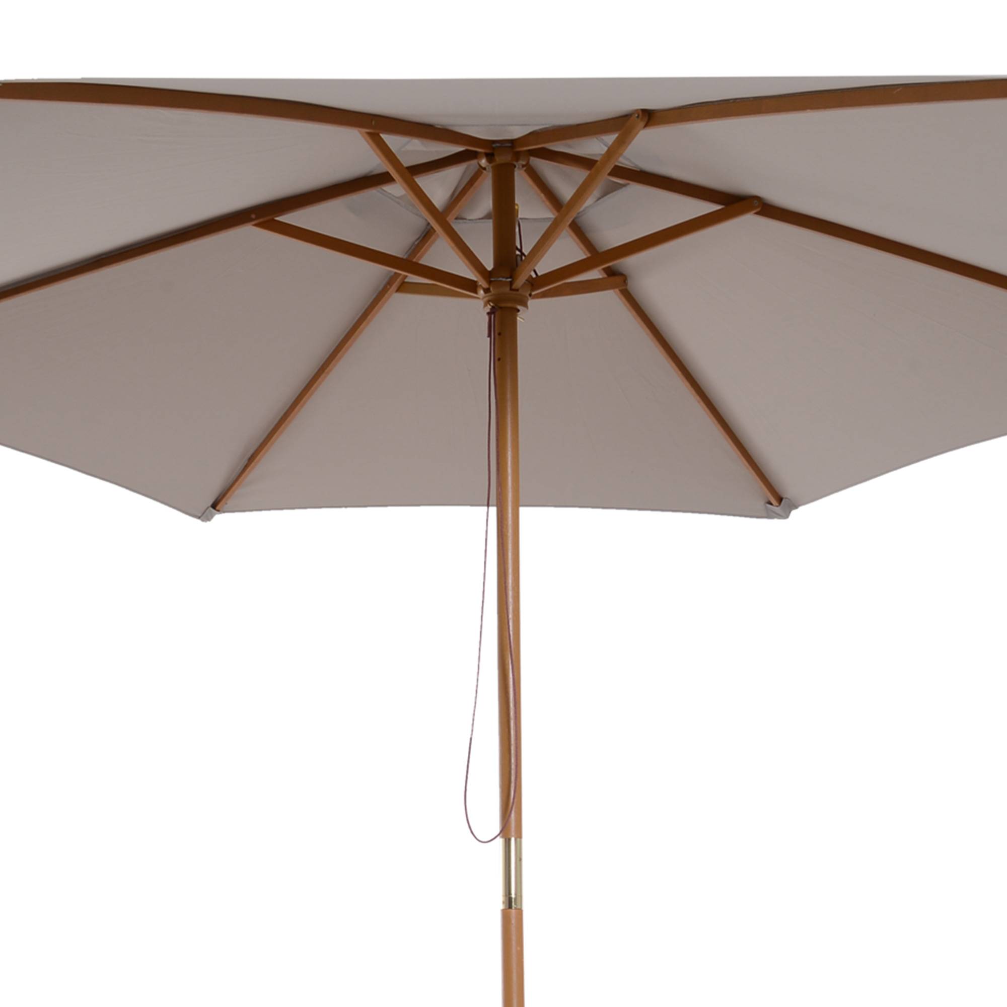 Parasol 3 niveaux Ø2,5 x 2,3 m gris polyester bambou 180g/m², protection solaire performante jardin - Image 8
