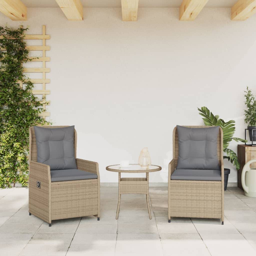Prolenta Premium - Chaises de jardin rotin beige  55 x 60 x 93 cm  - Prolenta premium p3137.1 - Image 3