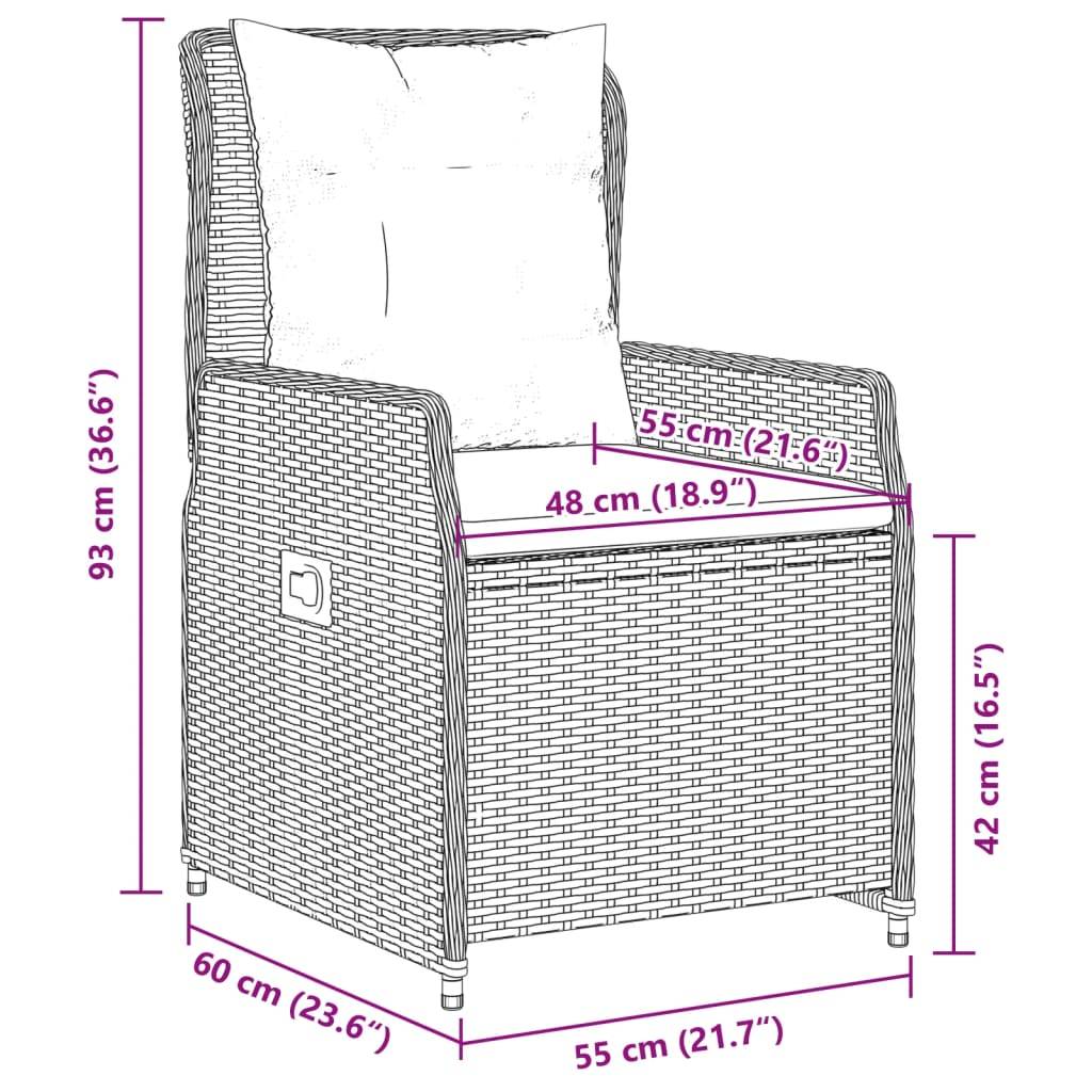 Prolenta Premium - Chaises de jardin rotin beige 55 x 60 x 93 cm - Prolenta premium p3137.1 - Image 9