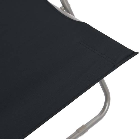 ComfortXL - Lot de 2 Chaises de Plage Pliantes en Acier Tissu Oxford Inclinables pour Jardin et Camping Noir – ComfortXL Outdoor Living - Image 8