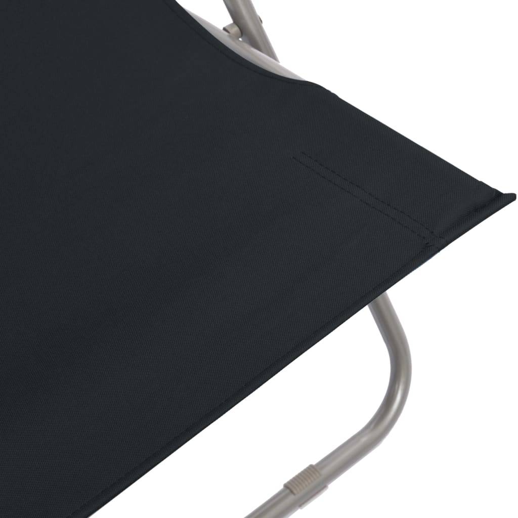 ComfortXL - Lot de 2 Chaises de Plage Pliantes en Acier Tissu Oxford Inclinables pour Jardin et Camping Noir – ComfortXL Outdoor Living - Image 8