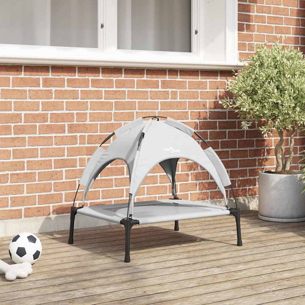Lit pour chien acier gris argenté 63 x 49.5 x 60 cm - PANGIVO - Image 1
