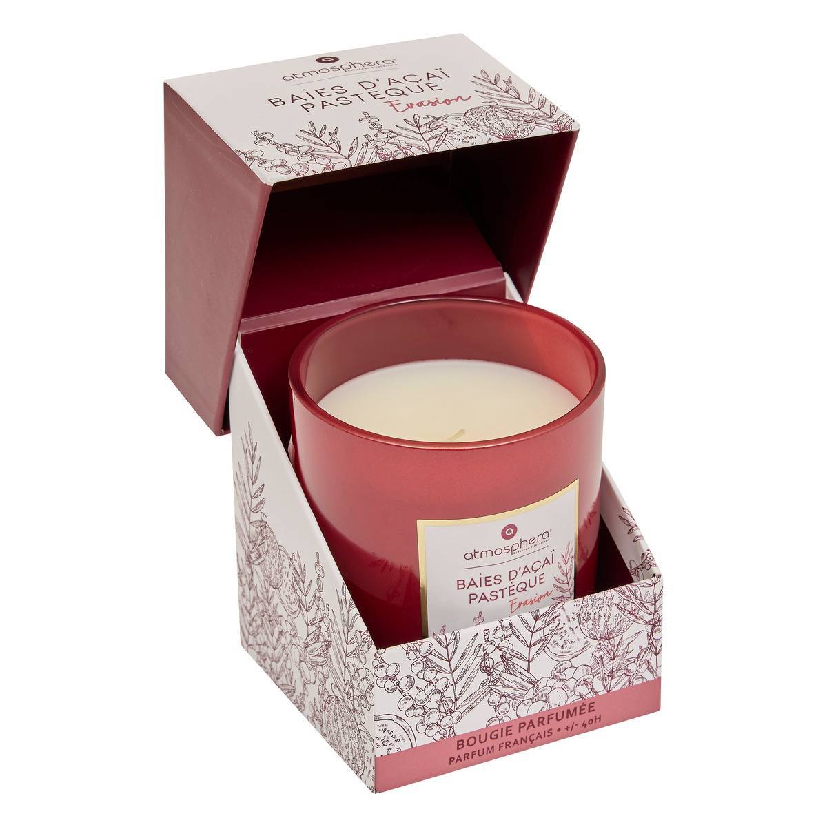 Atmosphera - Bougie parfumée Maël 190g pot verre baies d'acai et pastèque - Atmosphera Créateur d'intérieur - Image 4