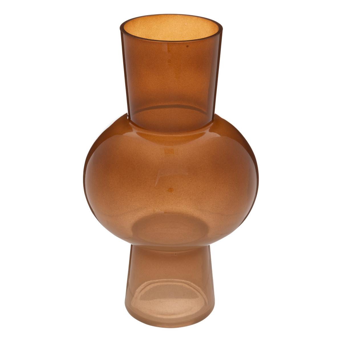Vase boule et conique en verre Ambre H 29,5 cm - Image 1