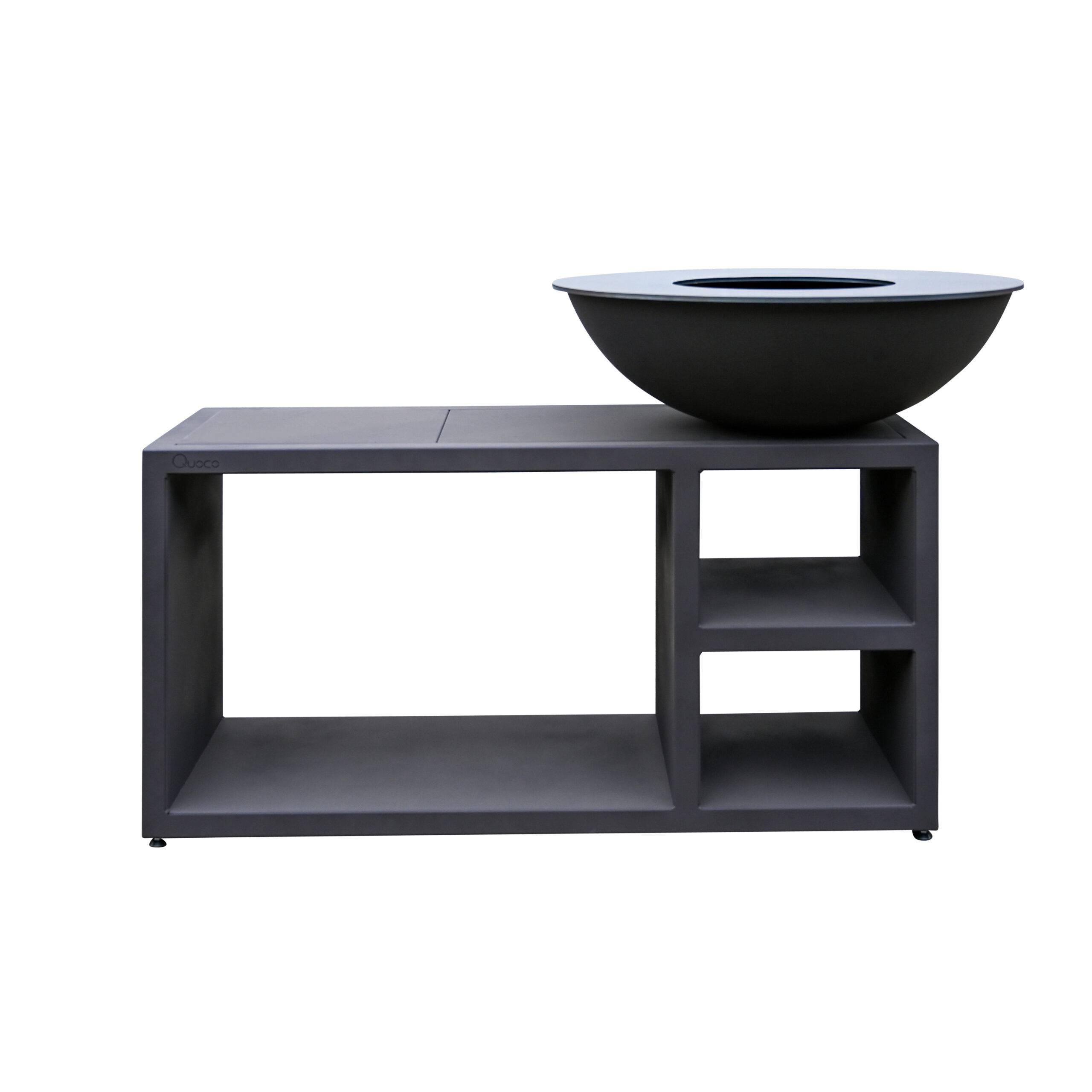 Brasero Piatto Tavolo Large Noir diam94 + Grille + Spatule + Housse - Image 1