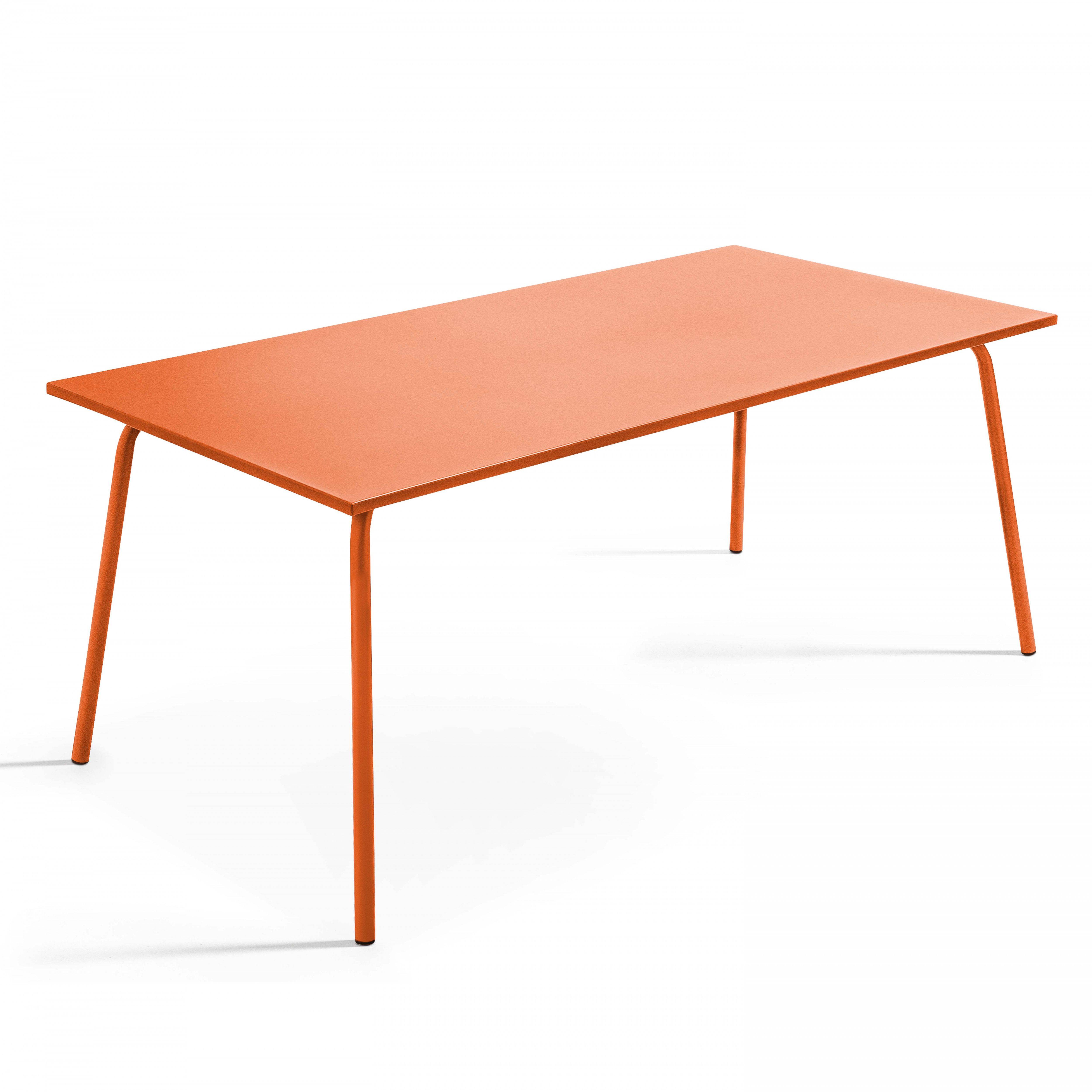 Oviala - Ensemble table de jardin et 6 chaises en métal orange Palavas - Oviala - Image 5