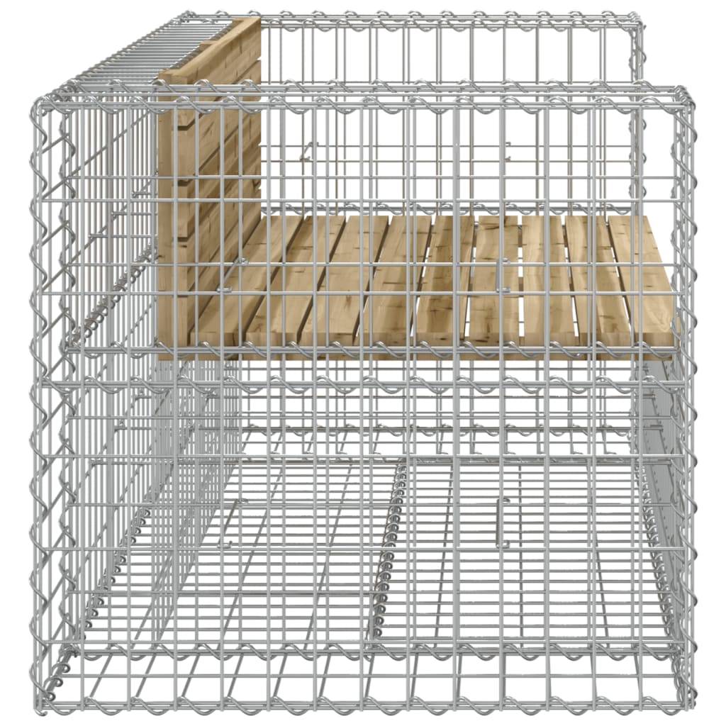 Maison Chic - Banc de jardin - Banc d'extérieur - Banquette design gabion 143x71x65,5cm bois de pin imprégné - Image 4
