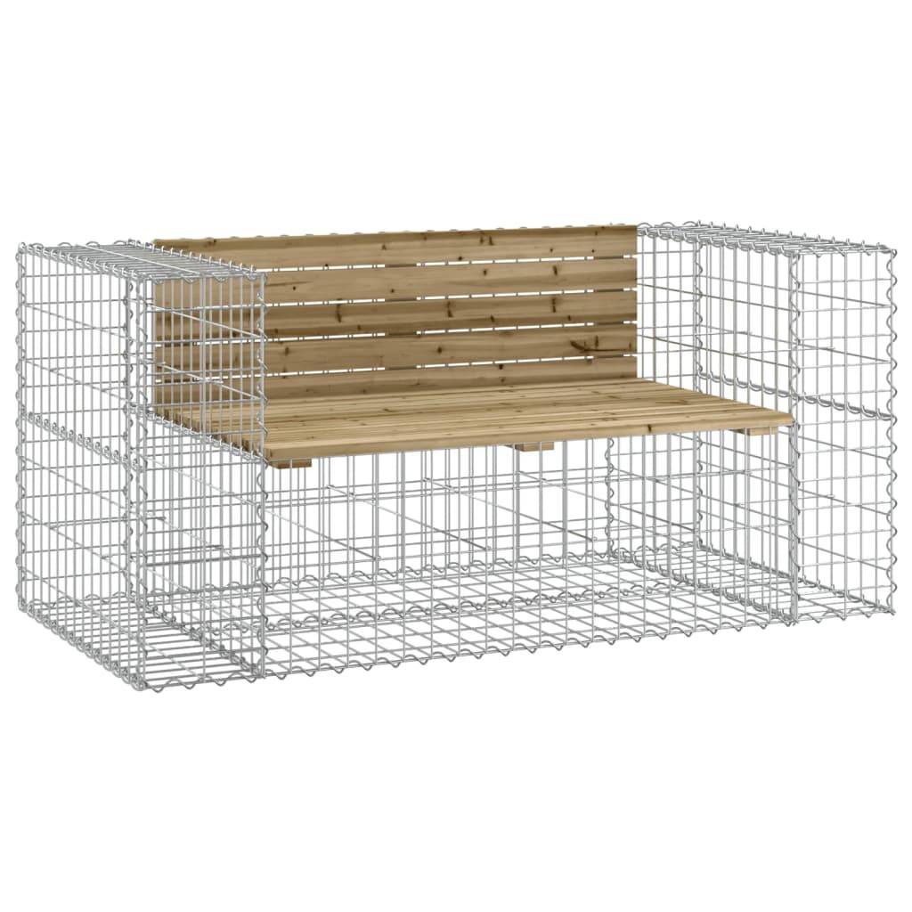 Maison Chic - Banc de jardin - Banc d'extérieur - Banquette design gabion 143x71x65,5cm bois de pin imprégné - Image 1