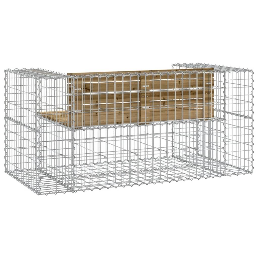 Maison Chic - Banc de jardin - Banc d'extérieur - Banquette design gabion 143x71x65,5cm bois de pin imprégné - Image 5