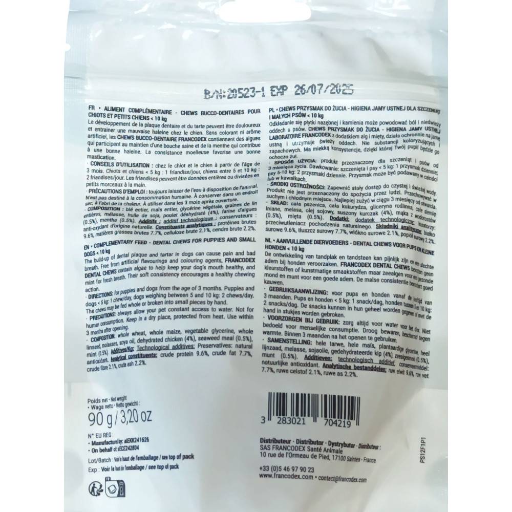 Francodex - Francodex - CHEWS bucco-dentaires 30 Friandises pour chiot et petit chien - Image 3