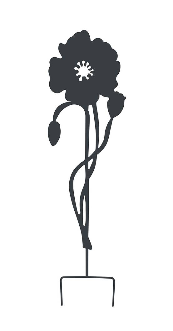 Louis Moulin - Déco en métal à planter Coquelicot - 22x70 cm - anthracite Louis Moulin - Image 1