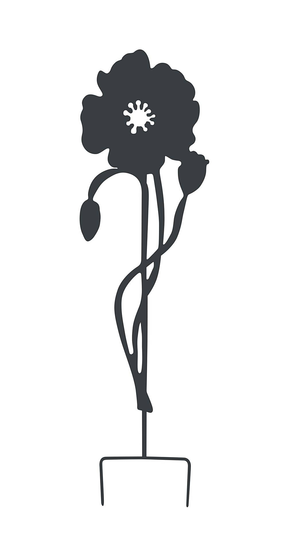 Louis Moulin - Déco en métal à planter Coquelicot - 22x70 cm - anthracite Louis Moulin