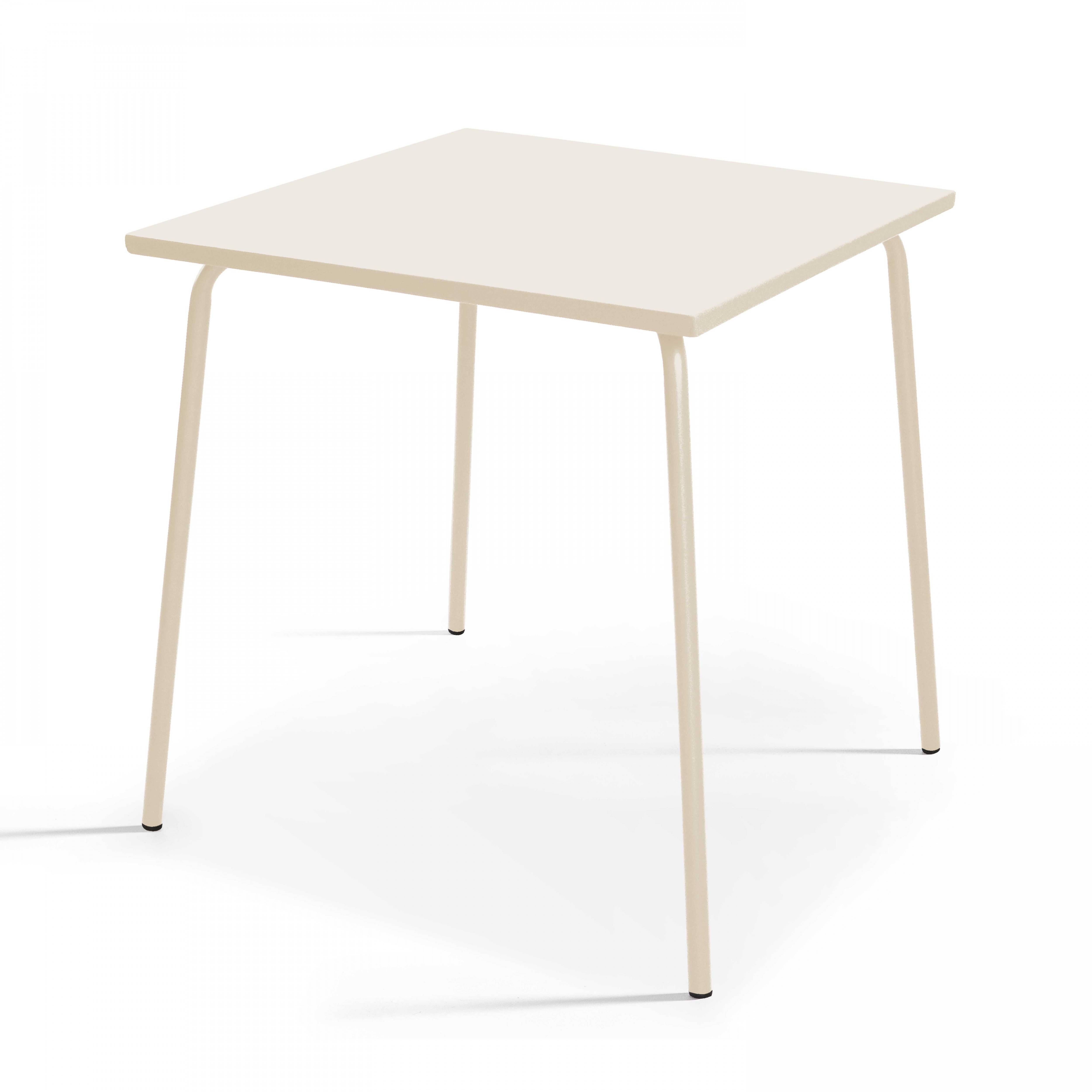 Oviala - Ensemble table de jardin bistrot et 2 chaises en acier ivoire Palavas - Oviala - Image 2