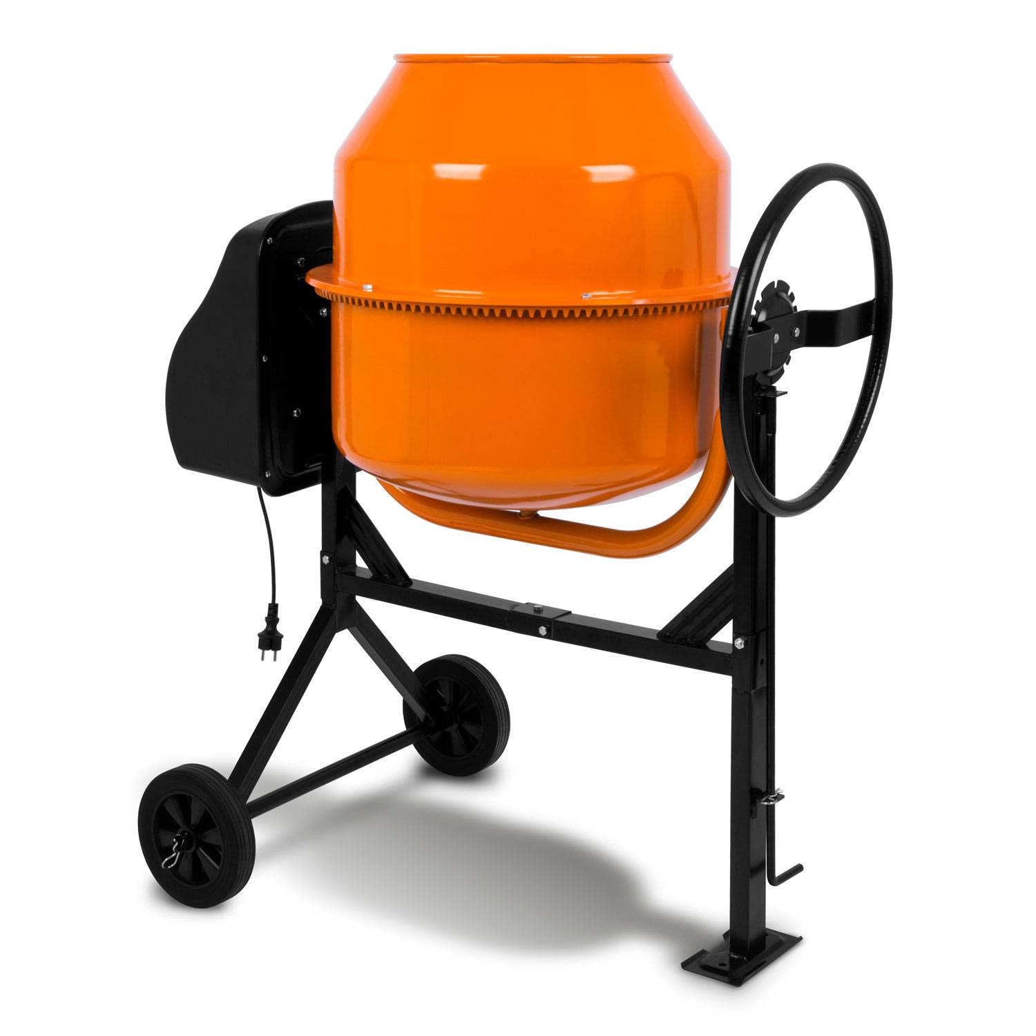 EBERTH - EBERTH 140L Bétonnière Électrique , 550W, Portable, Châssis, Tambour et Couronne Dentée en Acier, Volant Verrouillable - Image 2