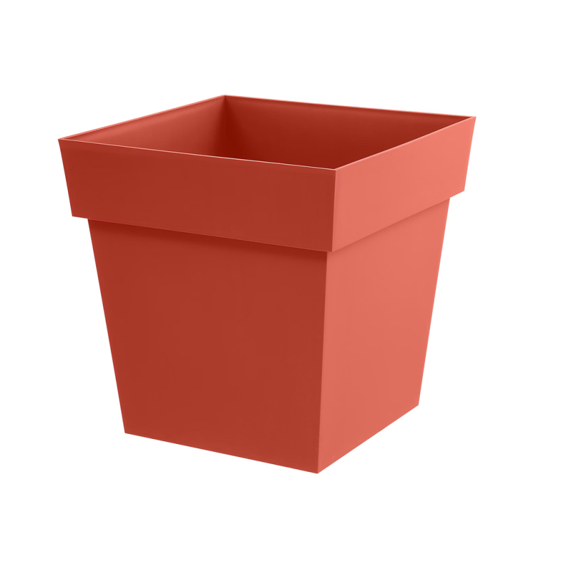 Pot Carré Toscane 50 - Orange Terre Battue - 49,5 x 49,5 x 52,5 cm - 87 L - Garantie 7 Ans - Fabrication Française - Image 1