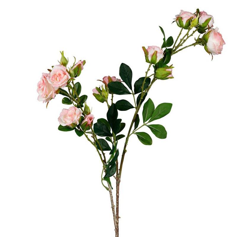 Rosier Artificiel Rose Poudré Haute Tige 75cm - Image 1