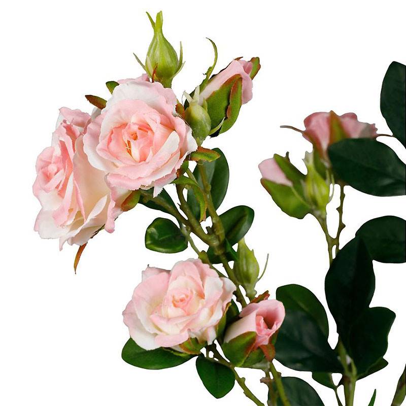 Rosier Artificiel Rose Poudré Haute Tige 75cm - Image 3