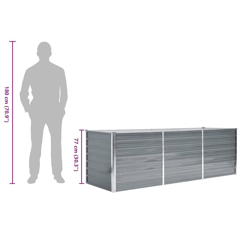 ComfortXL - Carré potager surélevé Acier galvanisé jardin terrasse Gris 240x80x77cm – ComfortXL Outdoor Living - Image 8