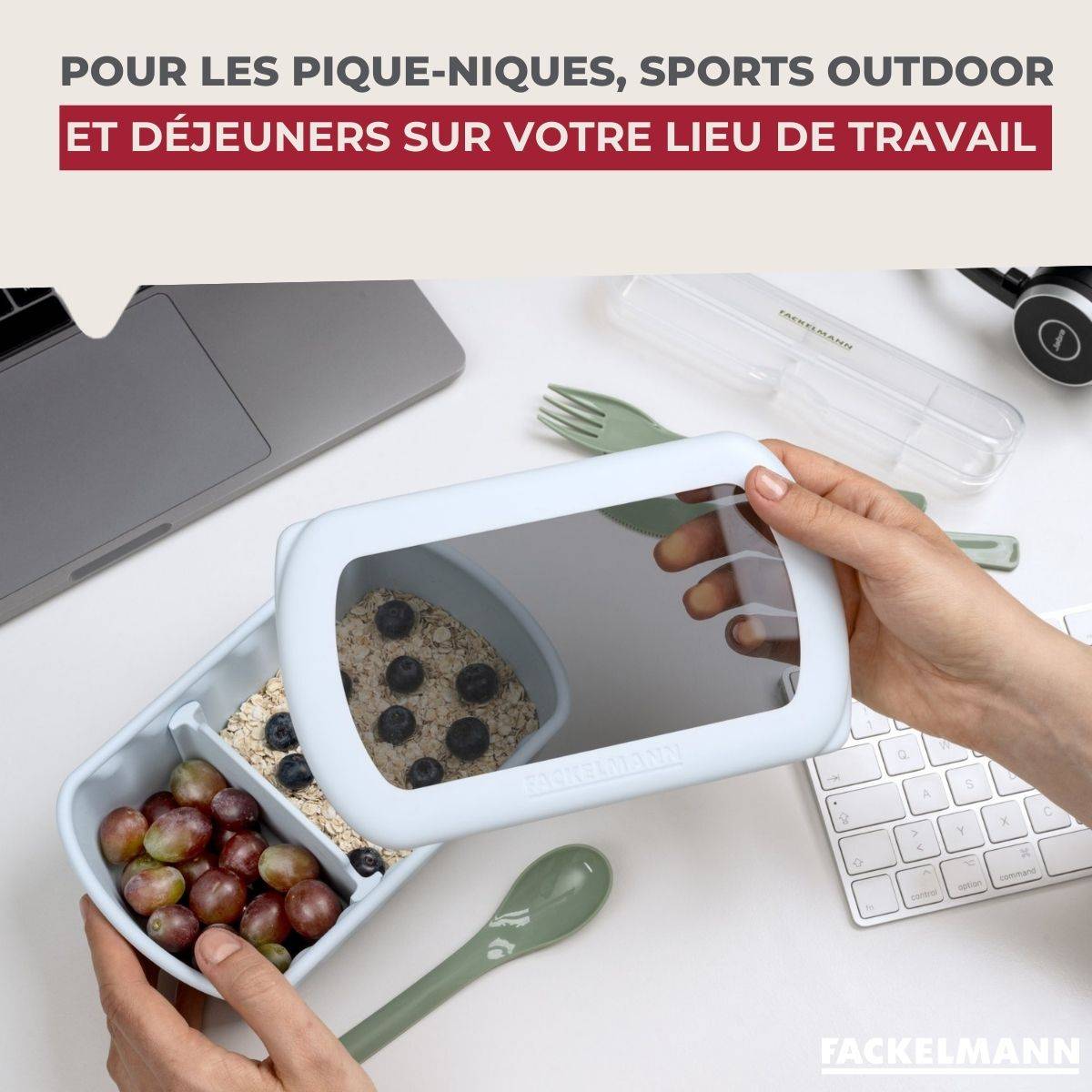Lot de 4 lunch box 1L avec 3 boîtes à sauce Fackelmann Storage - Image 4