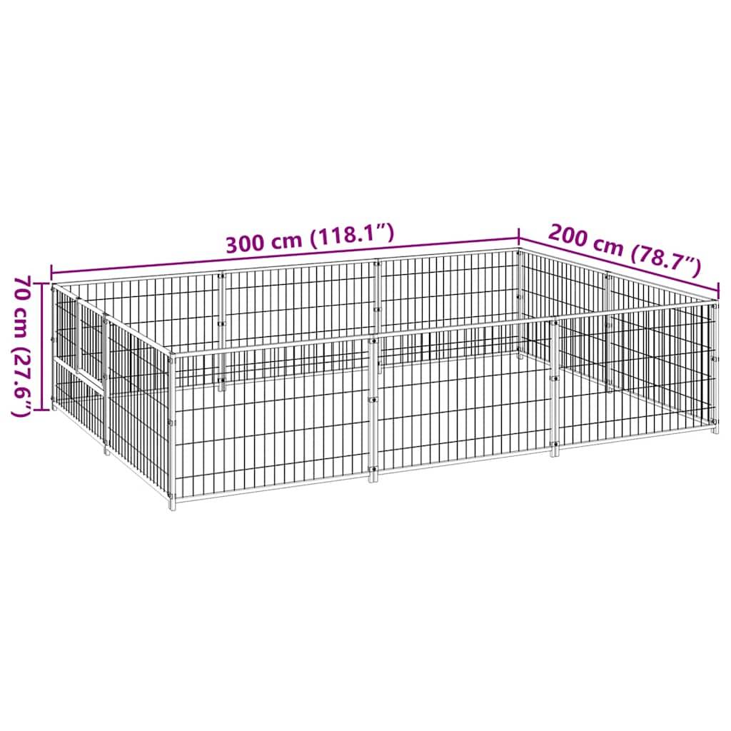 Vidaxl - Chenil Argenté 6 m² Acier vidaXL 3082119 - Image 3
