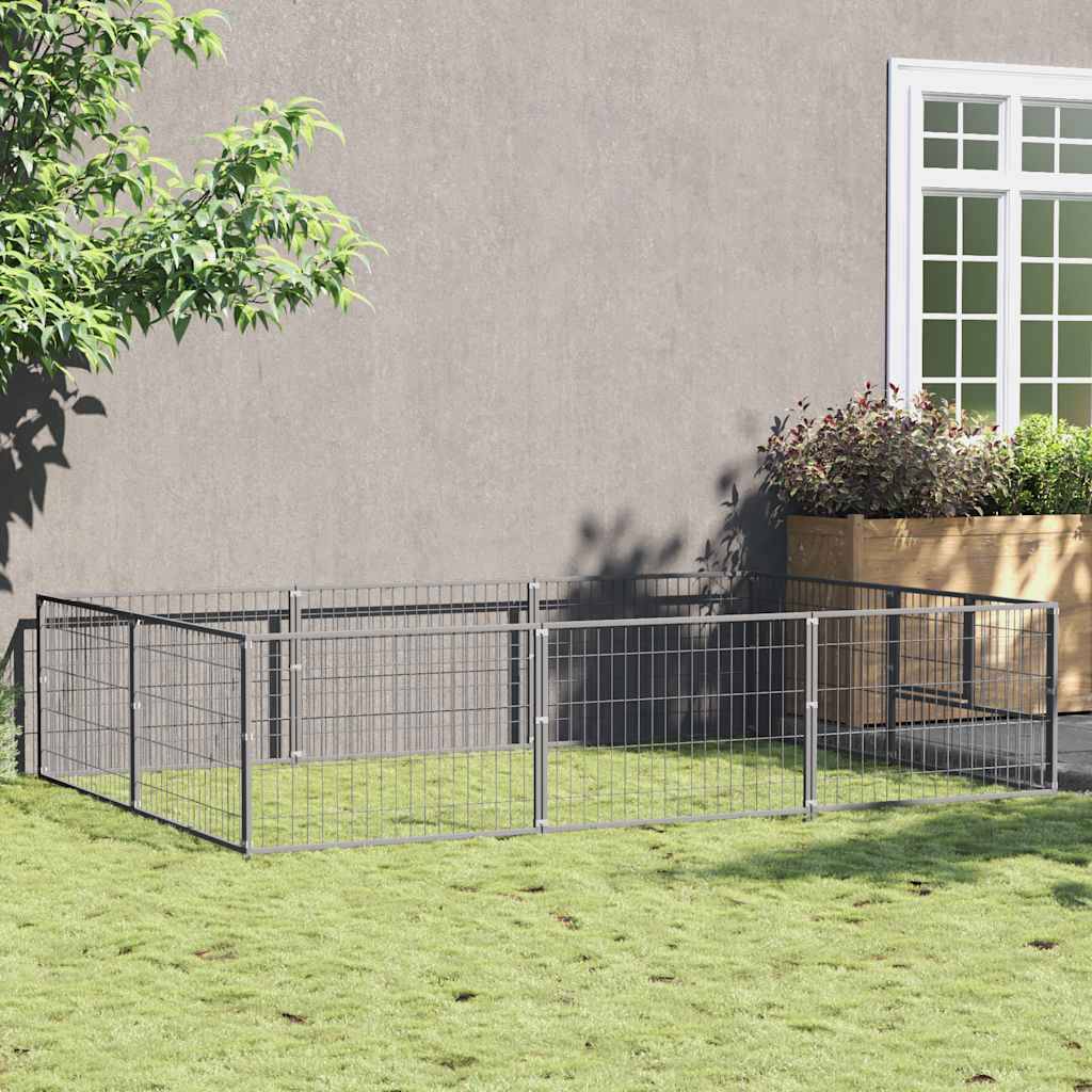Vidaxl - Chenil Argenté 6 m² Acier vidaXL 3082119 - Image 1