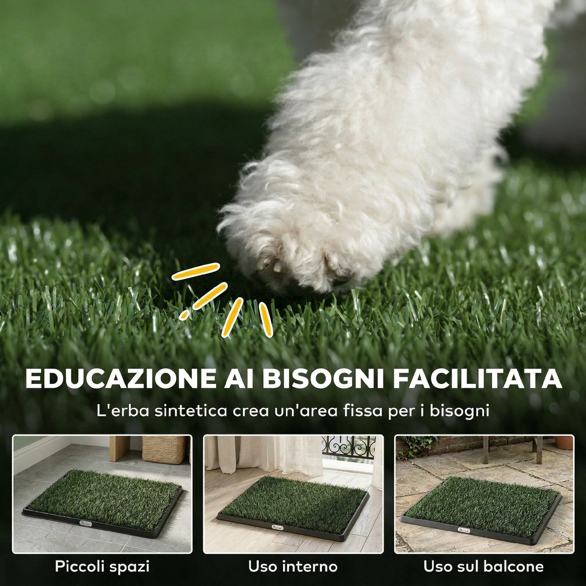 ComfortXL - Toilette pour chien en PP et PE 63 x 50,5 cm bac noir pour maison et balcon avec gazon synthétique drainant - Image 4