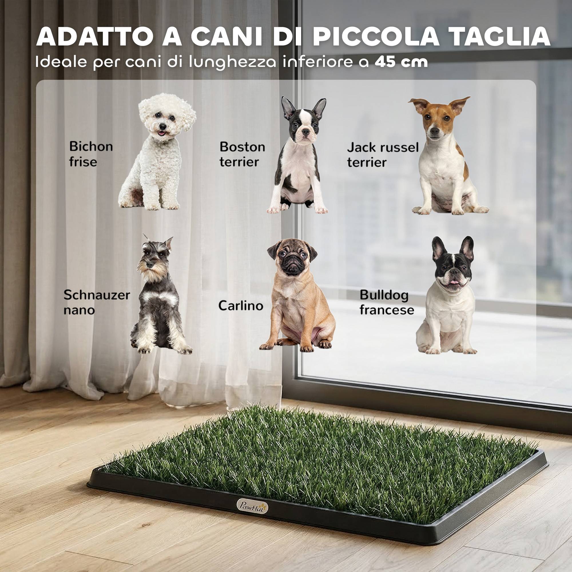 ComfortXL - Toilette pour chien en PP et PE 63 x 50,5 cm bac noir pour maison et balcon avec gazon synthétique drainant - Image 7
