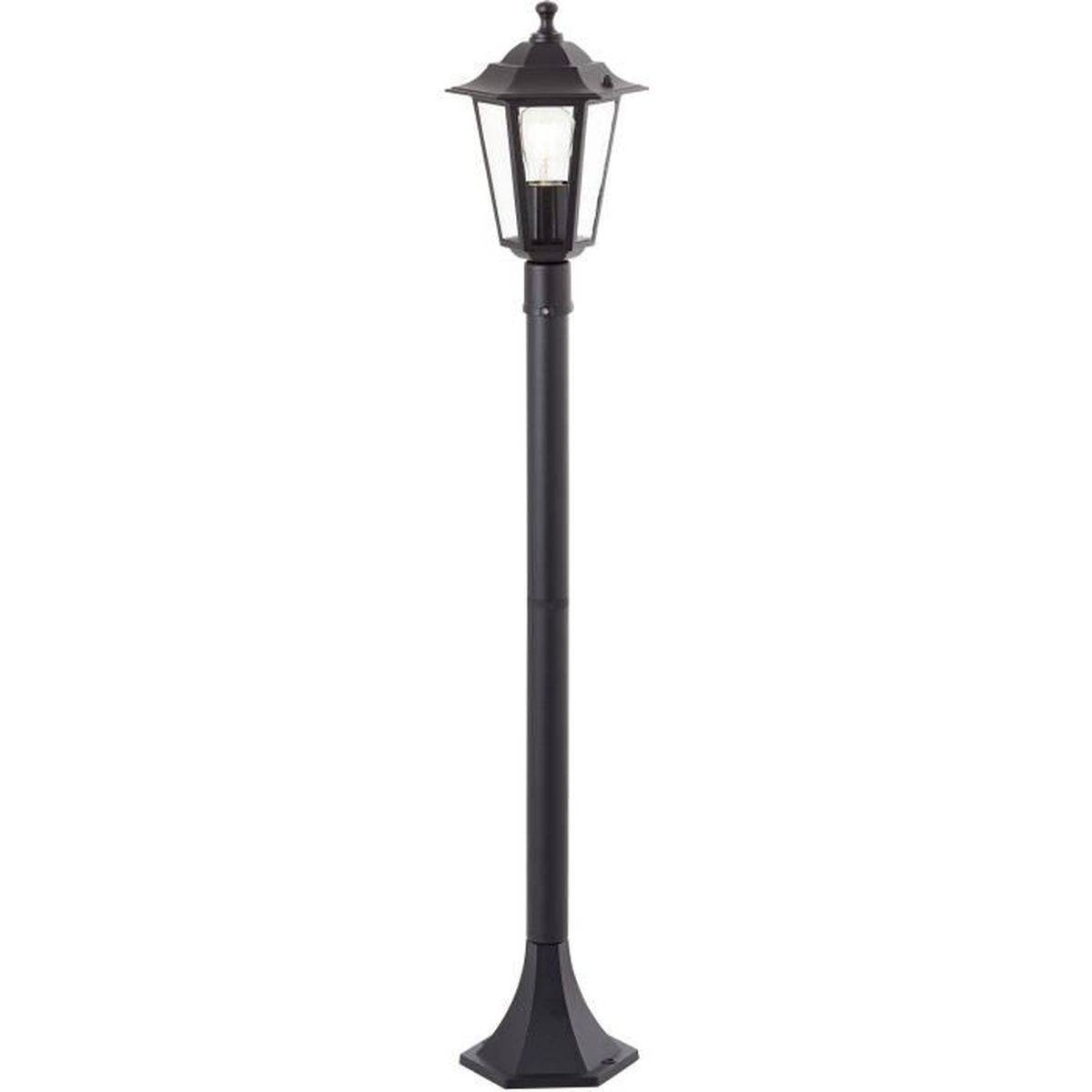 Brilliant - Potelet extérieur en métal et verre noir hauteur 1 m, E27 60 W IP44 - BRILLIANT - Image 1