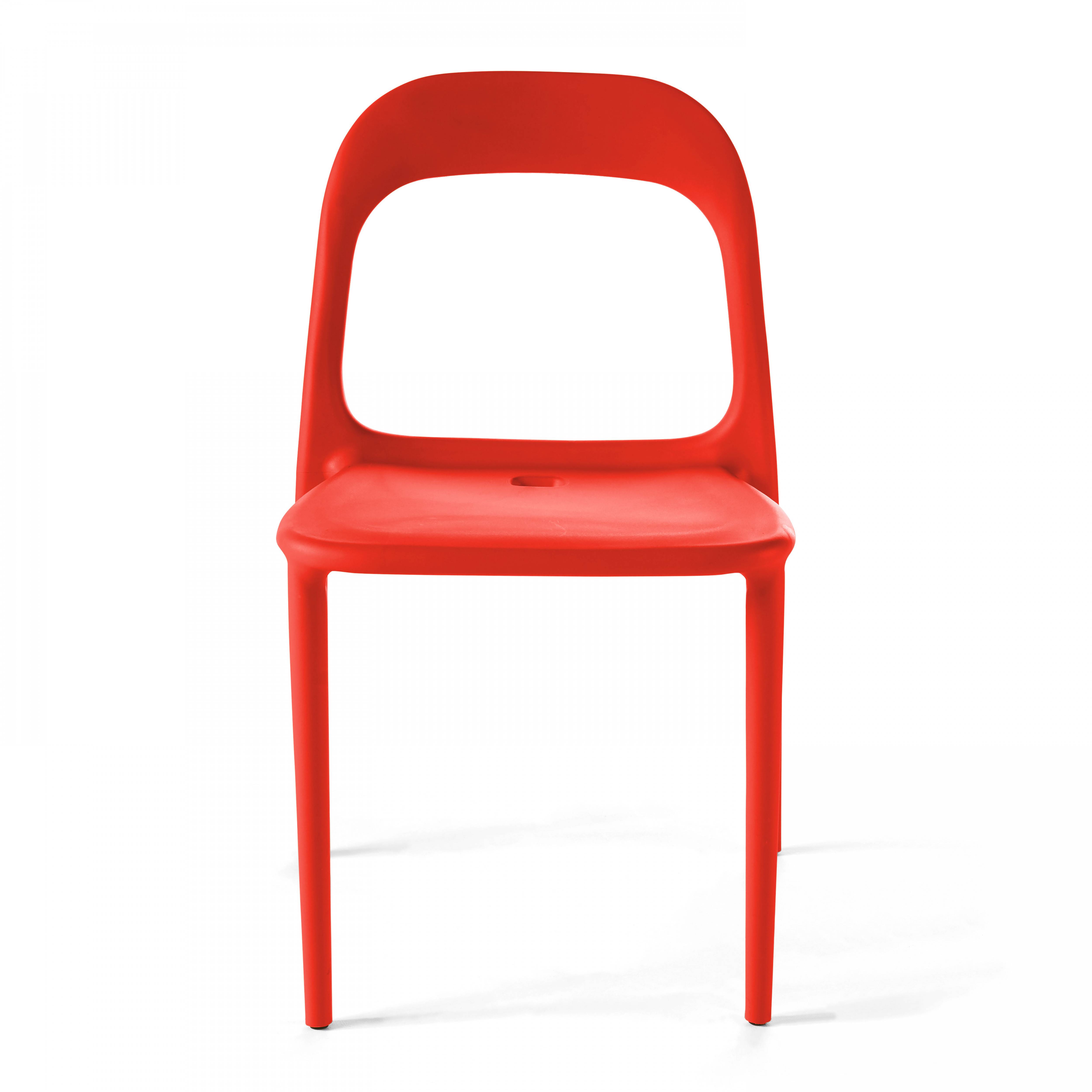 Oviala - Chaise en plastique de jardin rouge Milan - Oviala - Image 5
