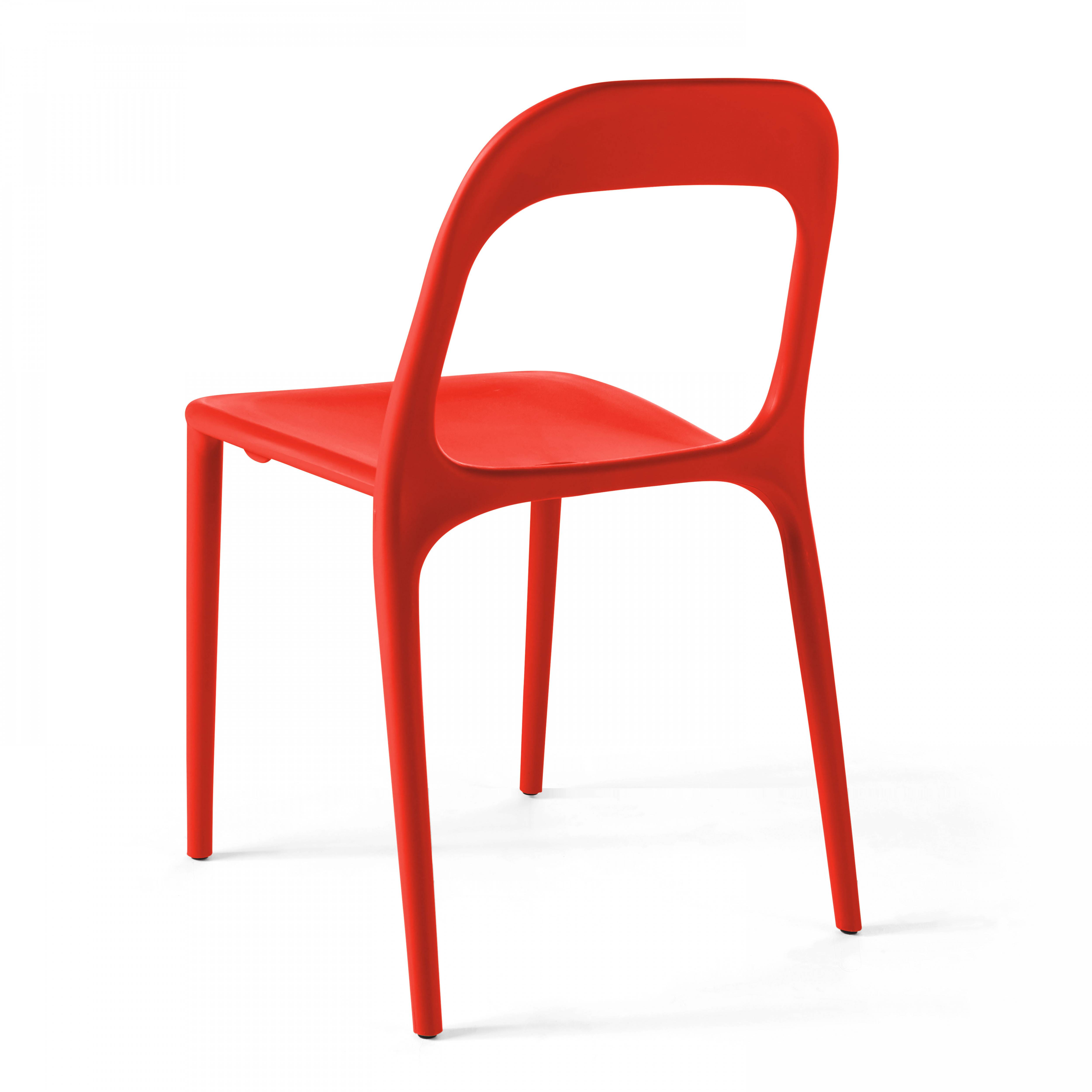 Oviala - Chaise en plastique de jardin rouge Milan - Oviala - Image 3