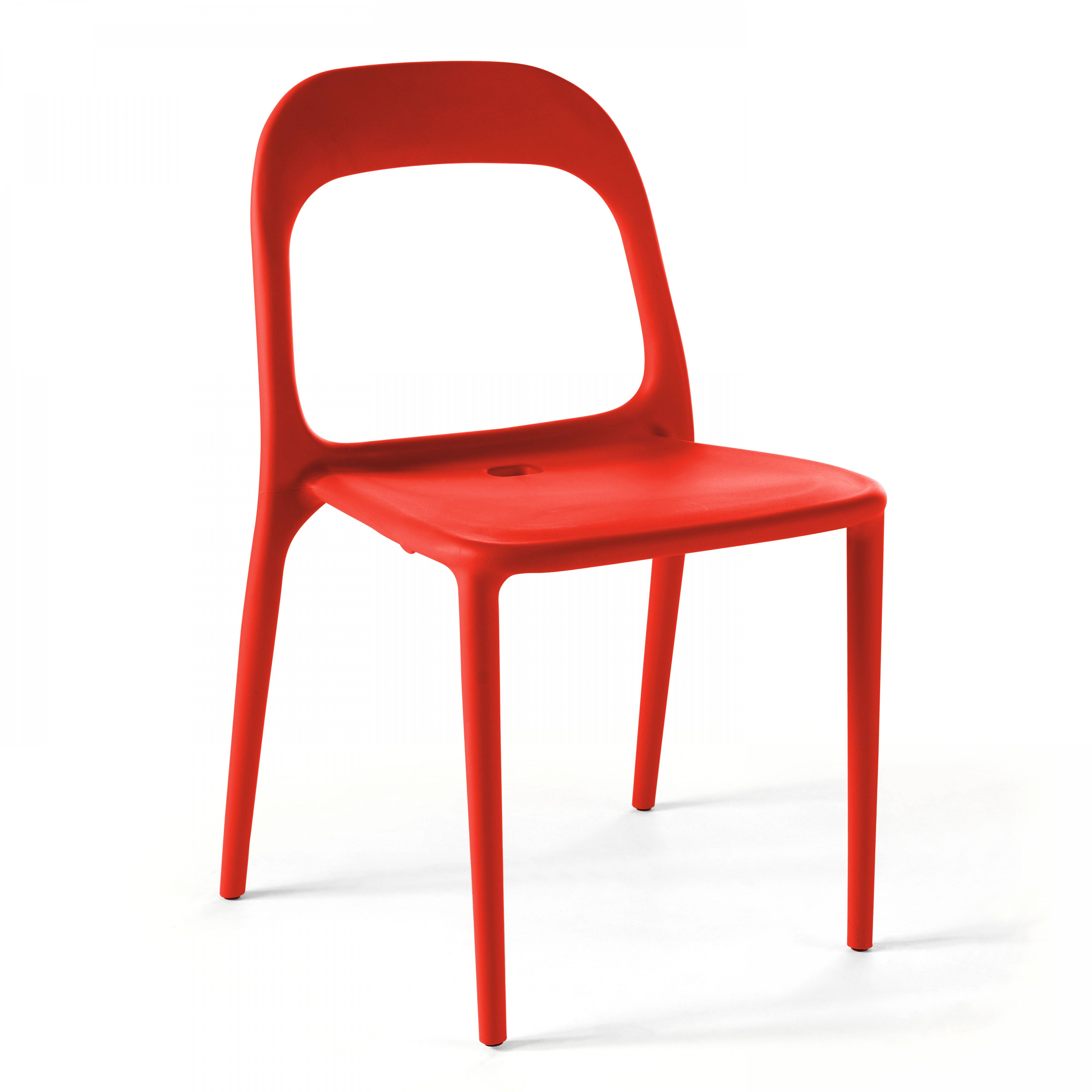 Oviala - Chaise en plastique de jardin rouge Milan - Oviala - Image 1