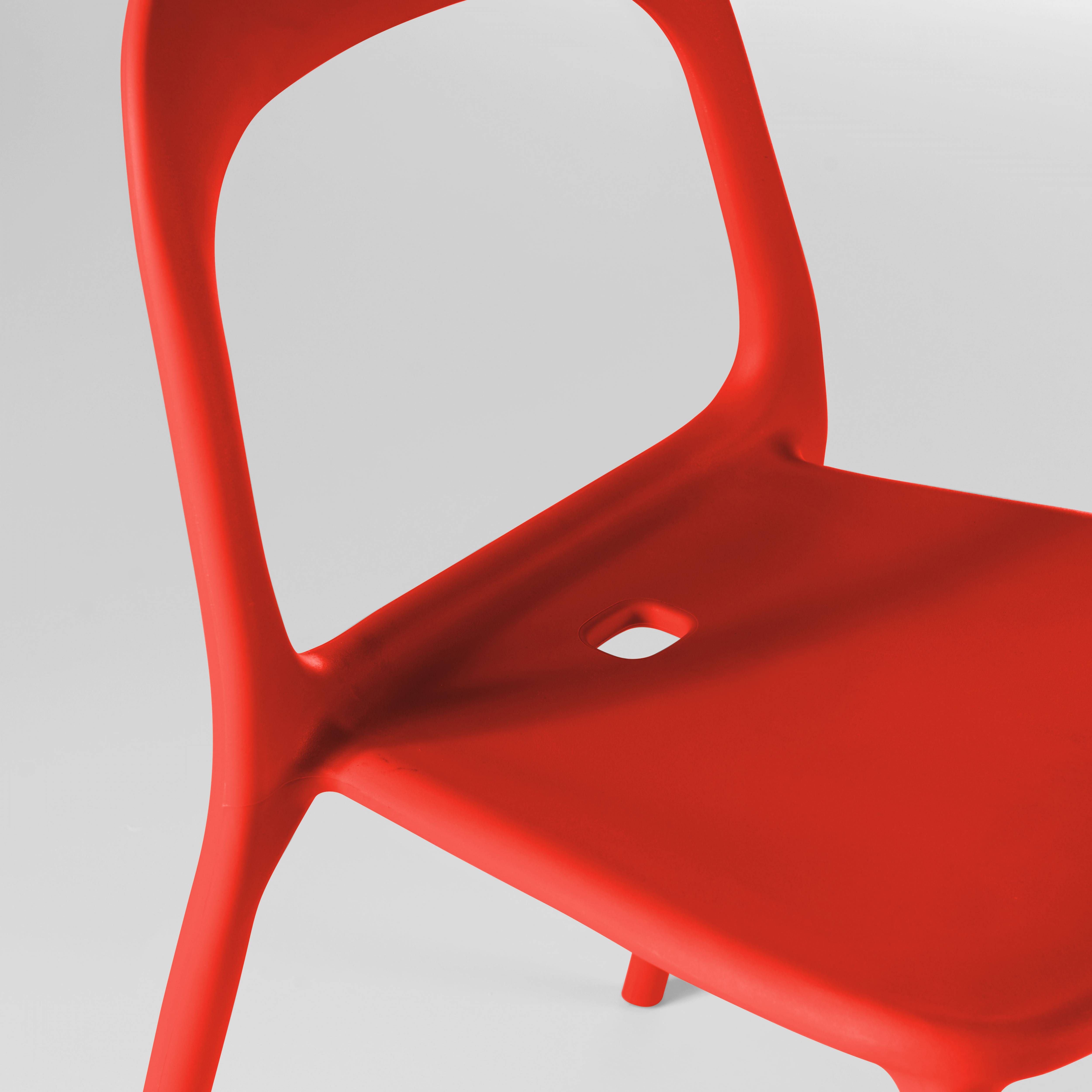 Oviala - Chaise en plastique de jardin rouge Milan - Oviala - Image 6