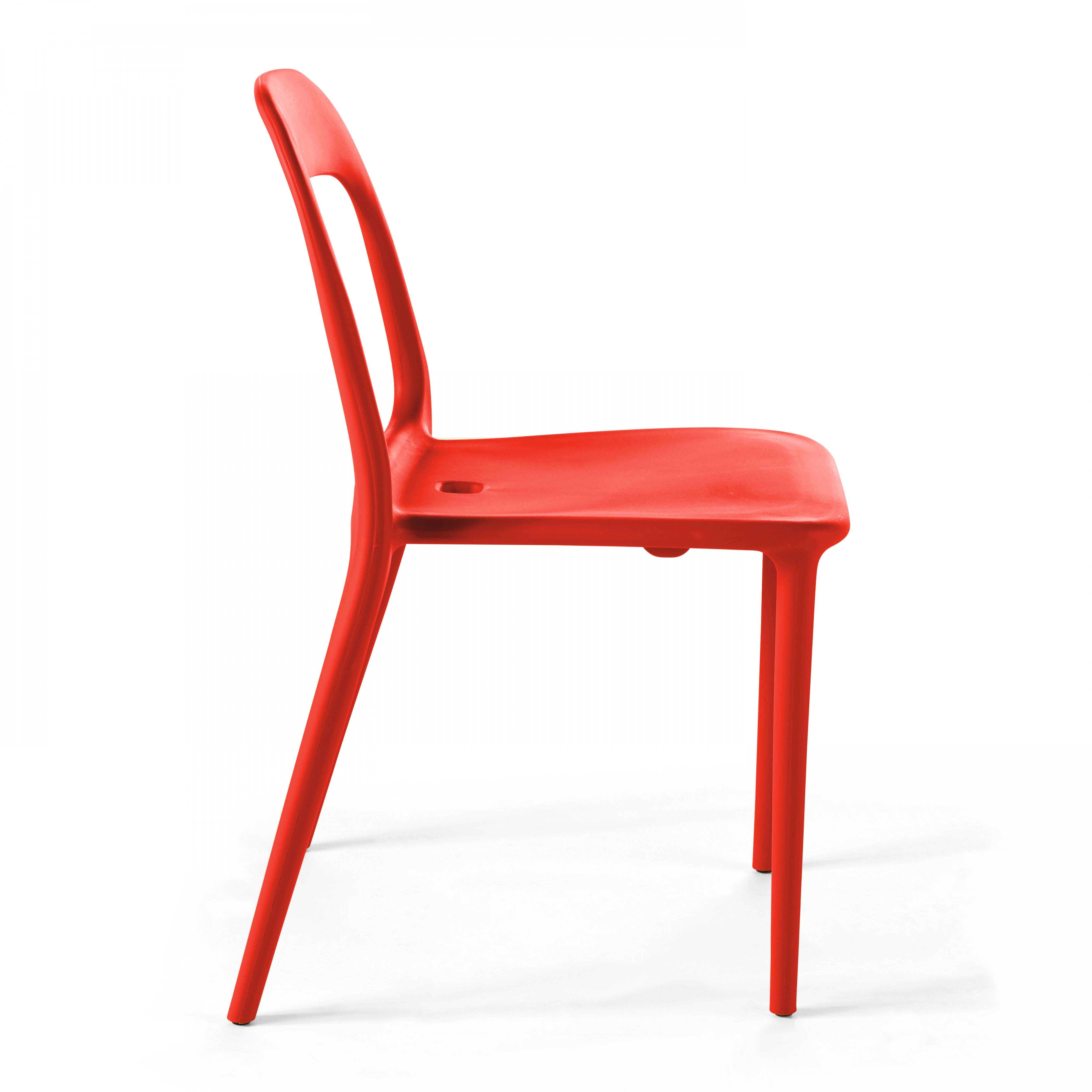 Oviala - Chaise en plastique de jardin rouge Milan - Oviala - Image 4