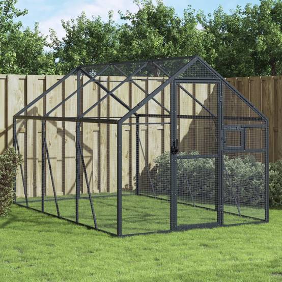Cage Oiseaux Aluminium Longue Résistante Anthracite 179x300cm - ComfortXL Outdoor Living - Image 1