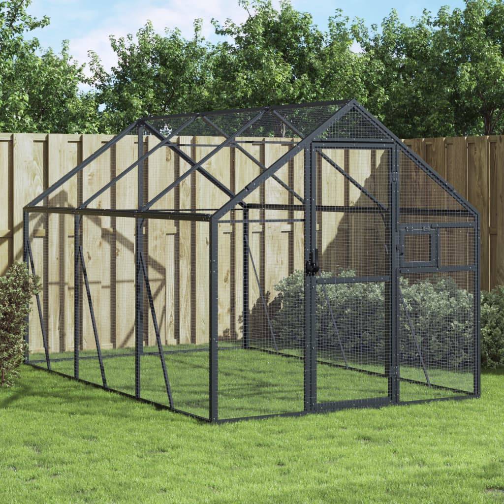 Cage Oiseaux Aluminium Longue Résistante Anthracite 179x300cm - ComfortXL Outdoor Living - Image 1