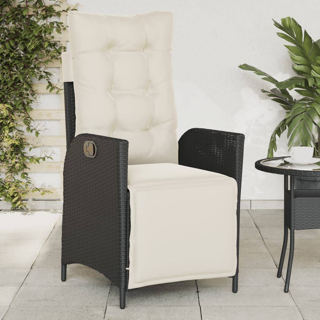 ComfortXL - Fauteuil Relax de Jardin Résine Tressée avec Repose-pieds Intégré et Coussin Noir – ComfortXL Outdoor Living - Image 1