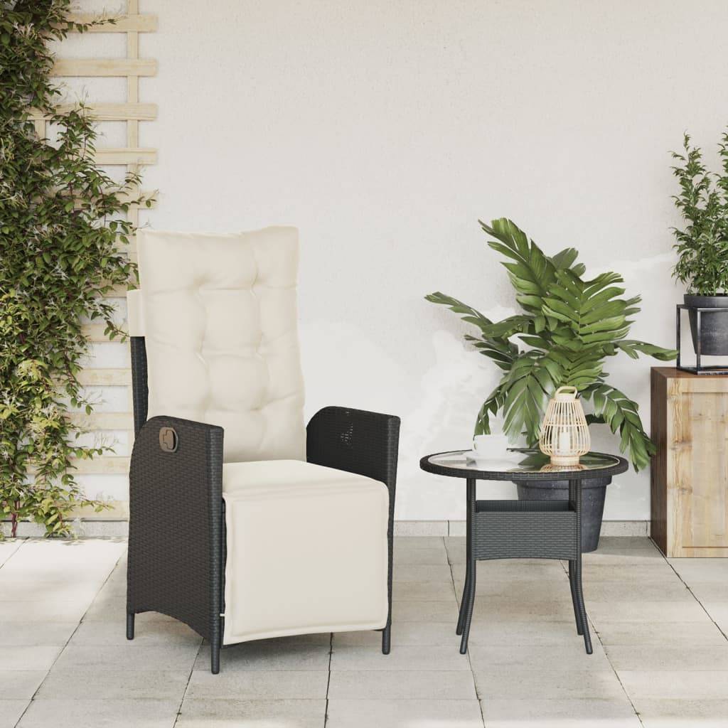 ComfortXL - Fauteuil Relax de Jardin Résine Tressée avec Repose-pieds Intégré et Coussin Noir – ComfortXL Outdoor Living - Image 3