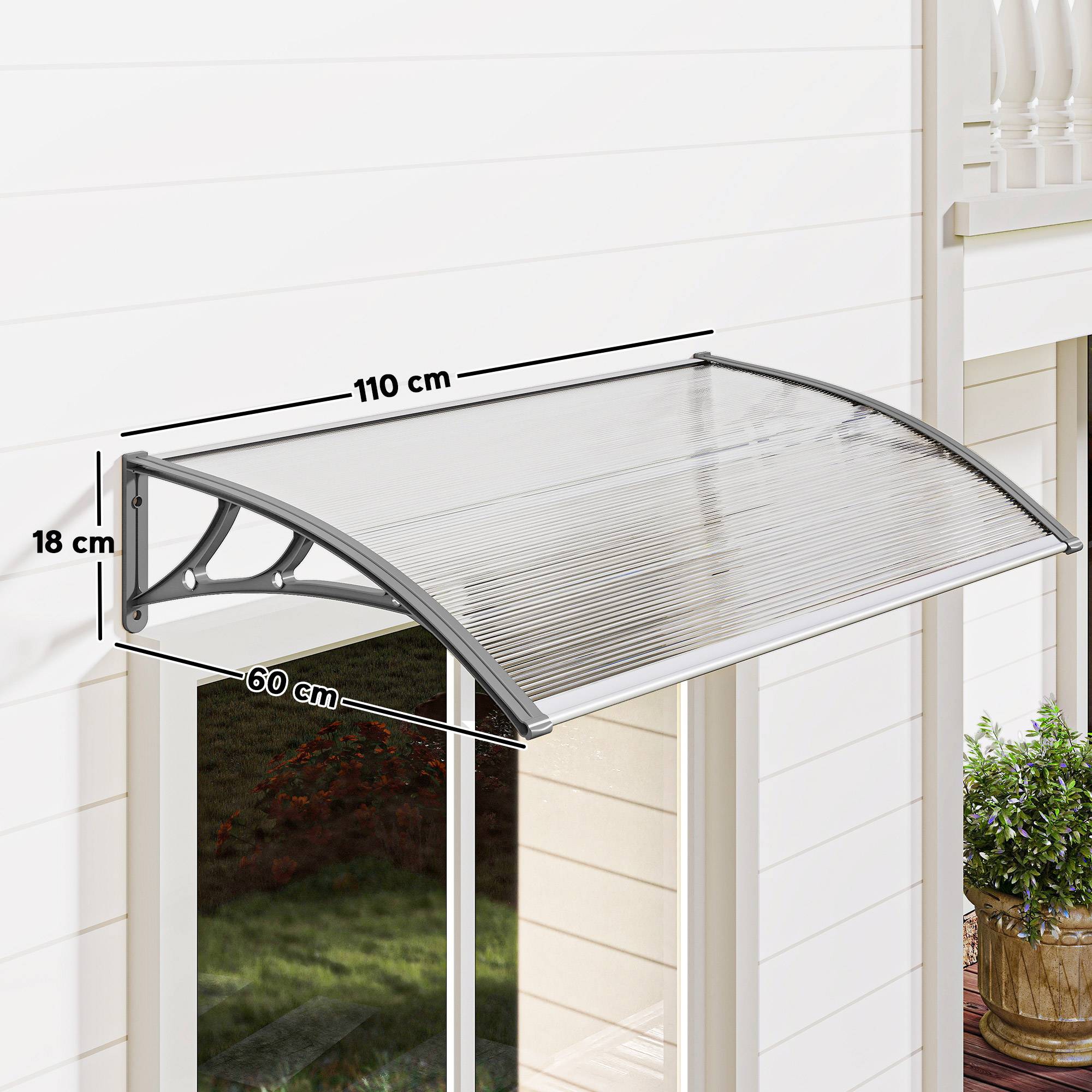 Auvents extérieurs pour portes et fenêtres 110x60 cm - Image 5