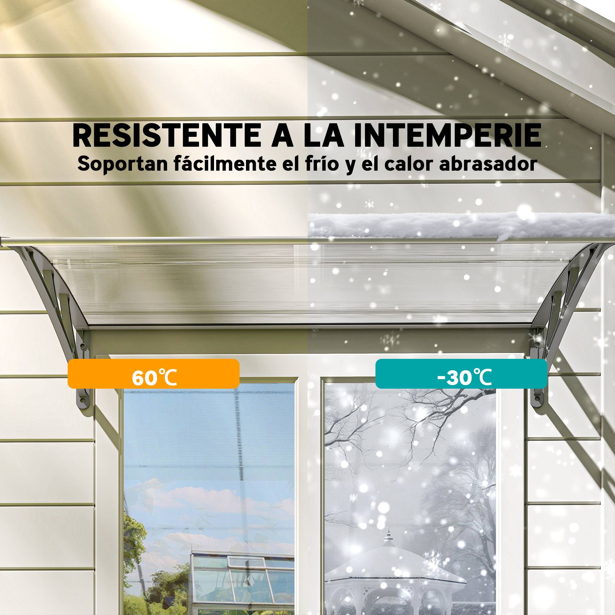 Auvents extérieurs pour portes et fenêtres 110x60 cm - Image 8