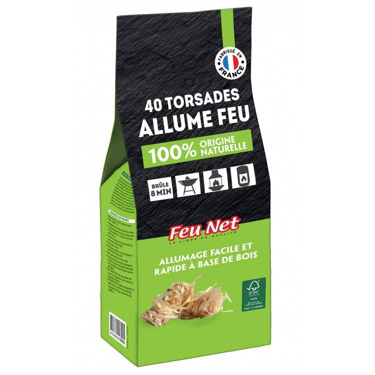 Décamp - allume feu 40 torsades feu net