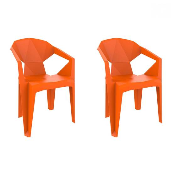 Set 2 fauteuils intérieur, extérieur orange DELTA garbar - Image 1